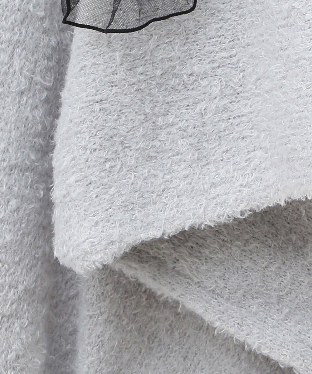 earth music&ecology チュール肩リボンニットプルオーバー 