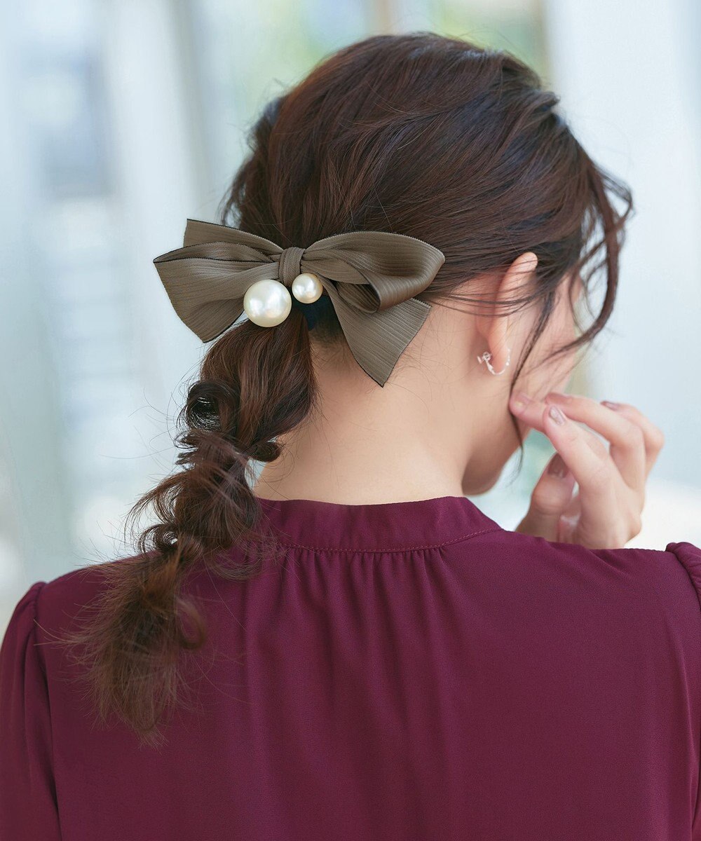 Tiaclasse パール×リボンヘアゴム 