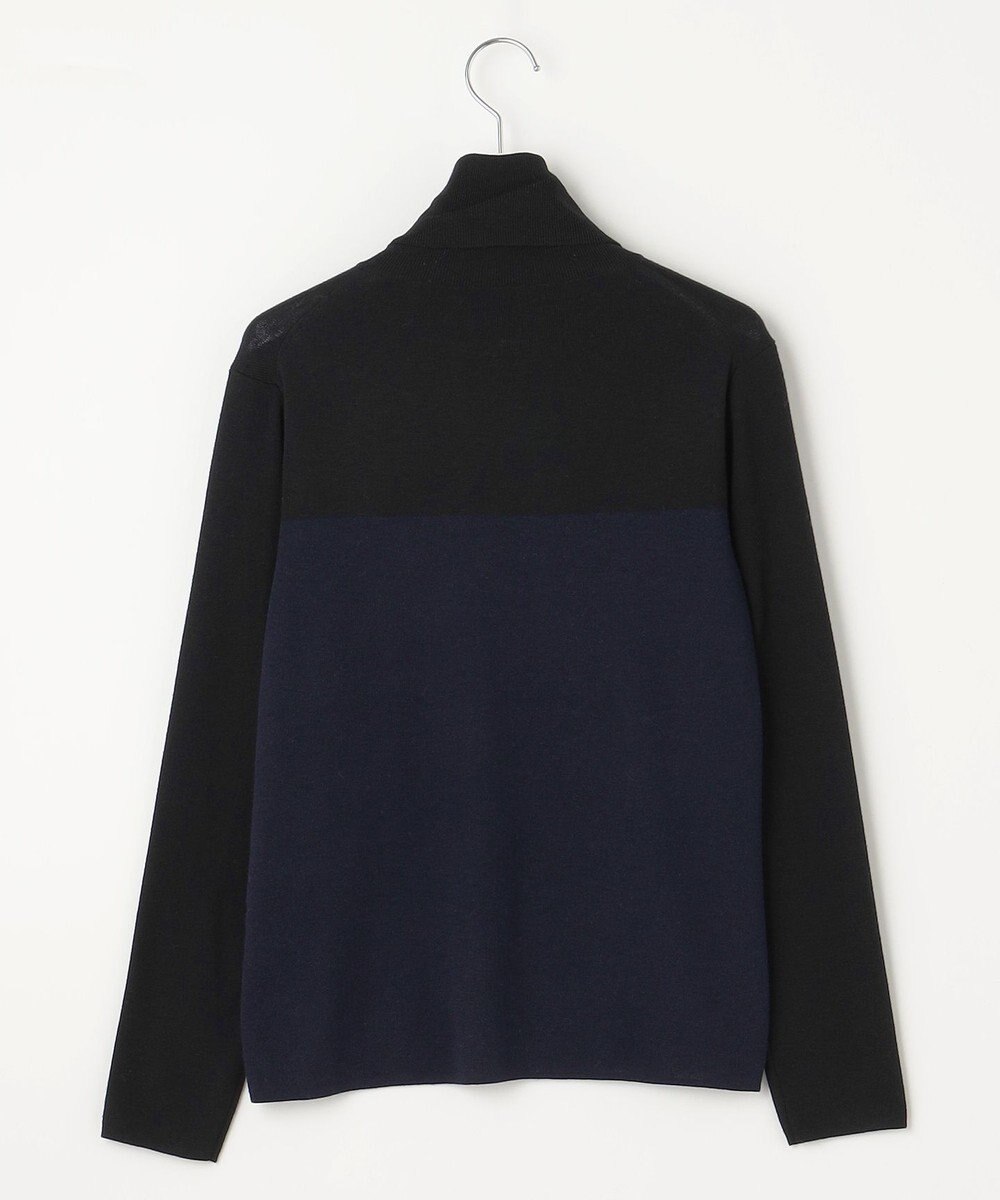 自由区 L 【洗える】シルクウールリブタートルネック ニット 