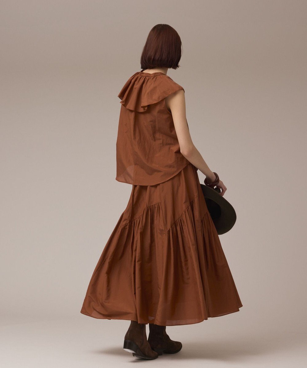 GRACE CONTINENTAL コットンシルクティアードスカート 