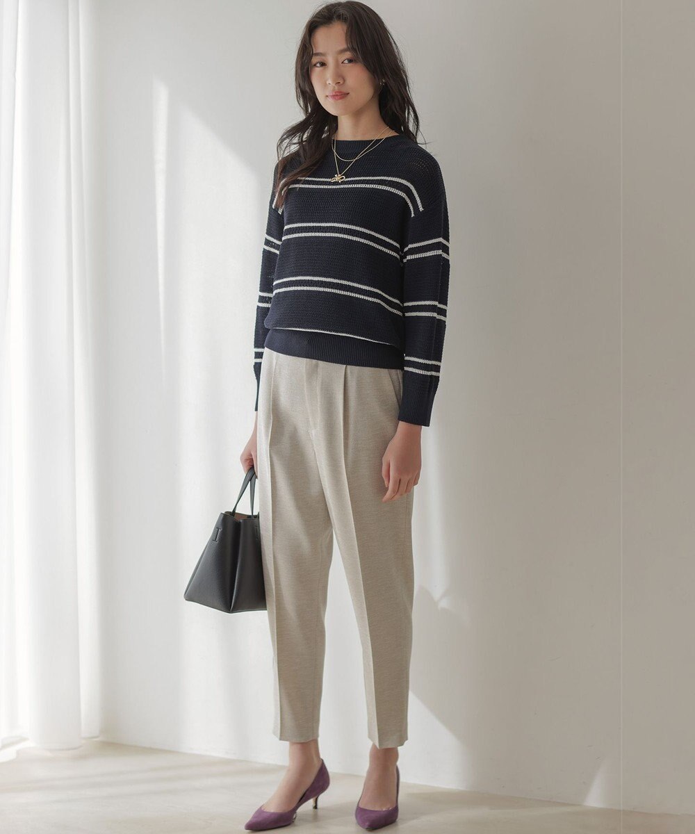 組曲 L 【先行予約】ライトリネンライクテーパード パンツ 