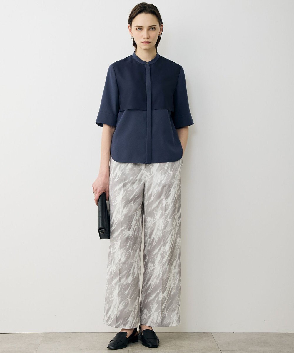 ICB L 【先行予約・WEB限定カラーあり】 FluidBackSatin バンドカラーシャツ 