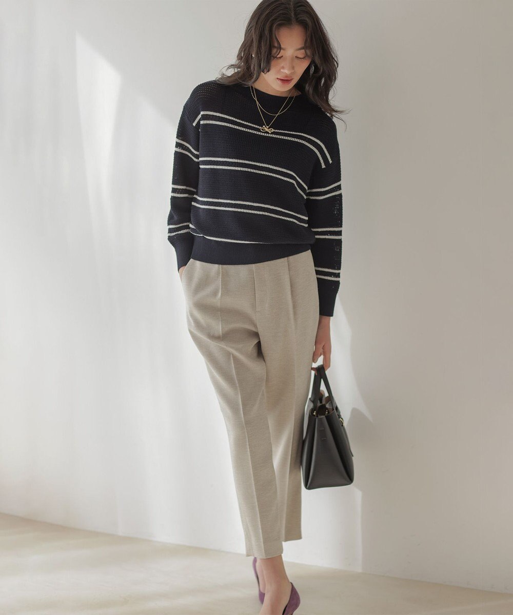 組曲 L 【先行予約】ライトリネンライクテーパード パンツ 