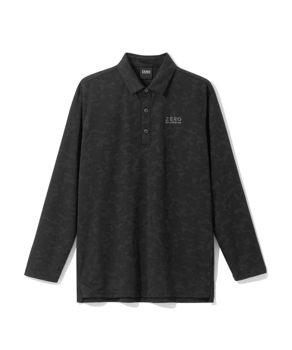 ZERO HALLIBURTON 【吸水速乾・UVカット】 カモフラージュ柄 ジャガード 長袖ポロシャツ ZHG-M5A9a 85126 