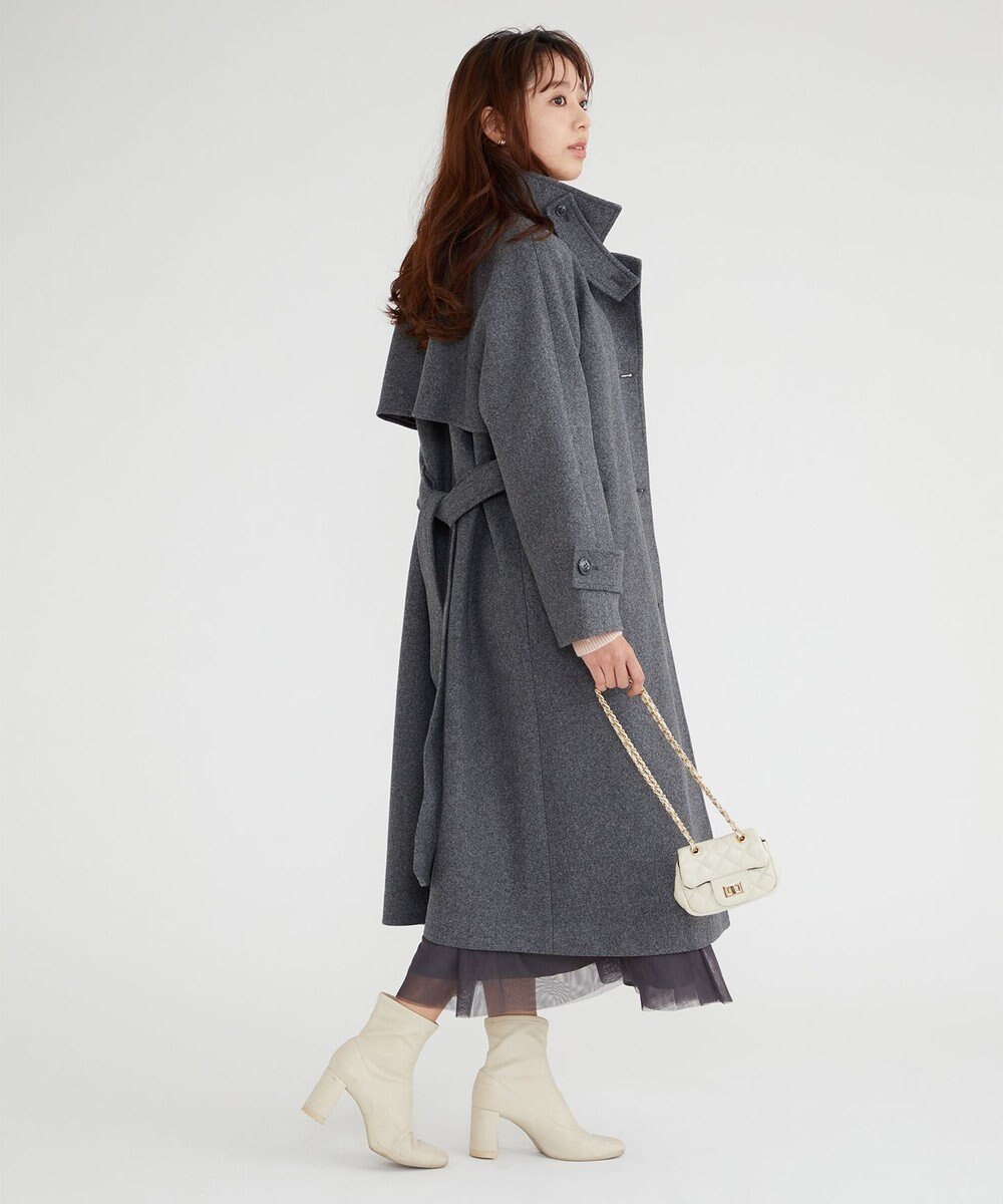 Feroux 【古畑星夏さん着用】スタンドネックウールライク コート 