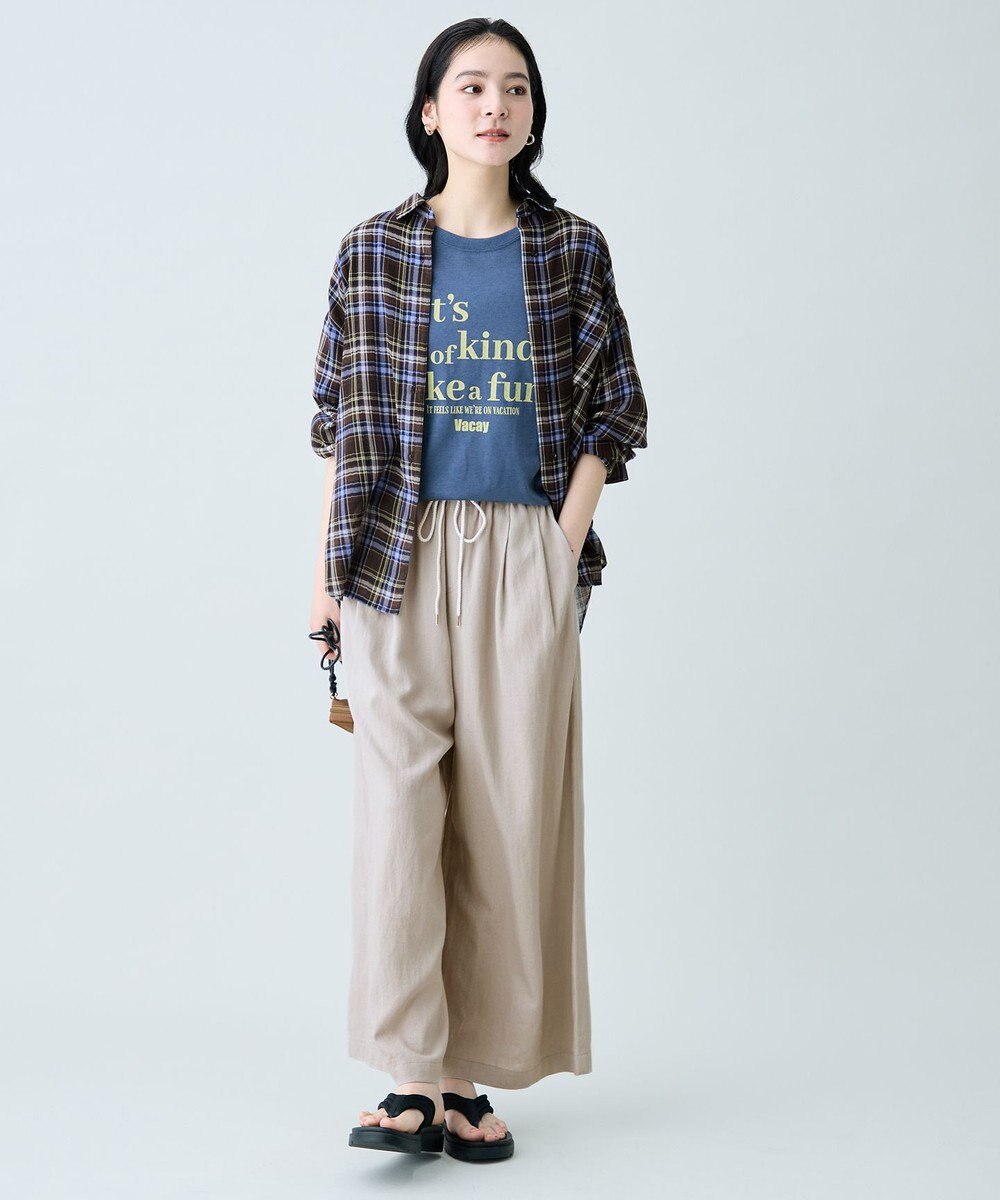 ANY シアーチェックシャツ 