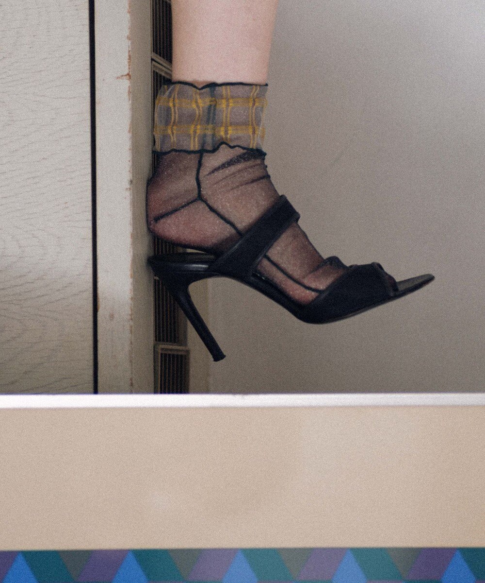 TRICOTE チェック柄 チュールソックス 