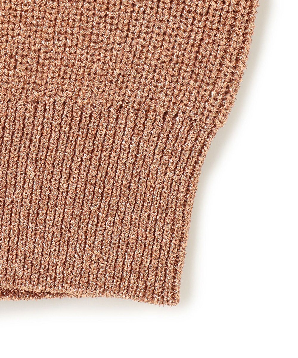 BEIGE， 【洗える・eclat 5月号掲載】VANDA / ラメ入りVネックノースリーブニット 