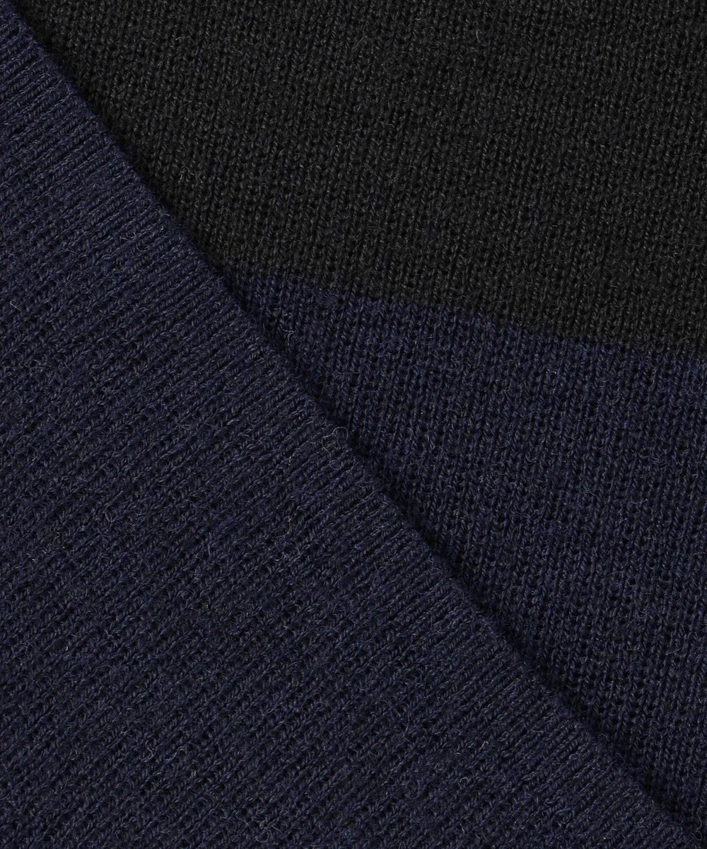 自由区 L 【洗える】シルクウールリブタートルネック ニット 