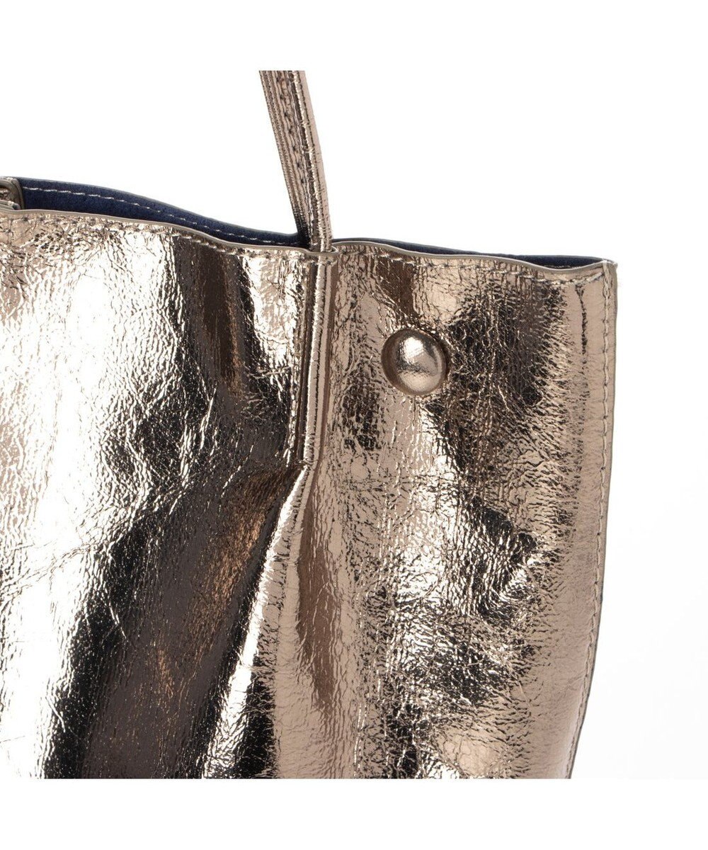 UNBILLION カシュカシュ cachecache / クラッシュメタリック肩入れバケツトートバッグ 