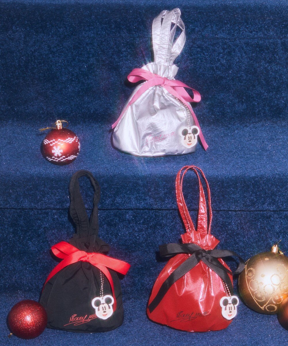 earth music&ecology 【予約】Disney/ミッキーチャーム付きリボン巾着 