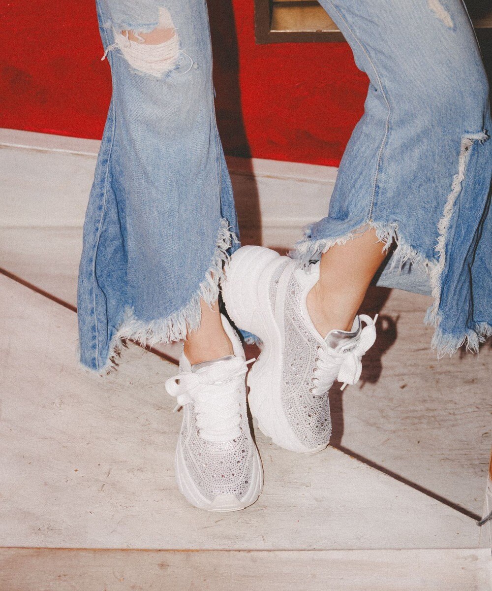 STEVE MADDEN BIONIC2R ラインストーン厚底スニーカー 