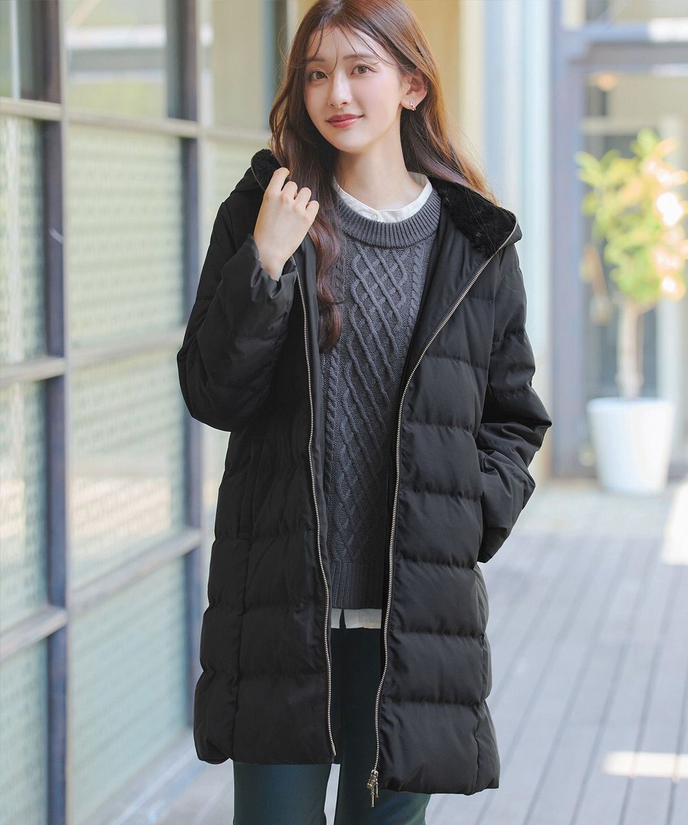 Tiaclasse フード裏エコファーダウンコート 