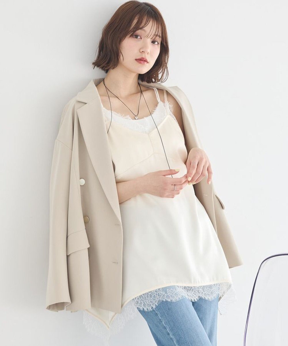 earth music&ecology 【予約】ランジェリーライクレースキャミ 