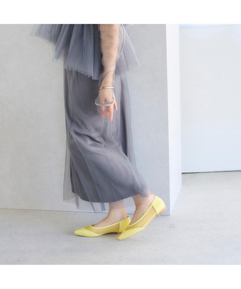 MODE ET JACOMO <carino>【レイン対応】メッシュポインテッドトゥパンプス 