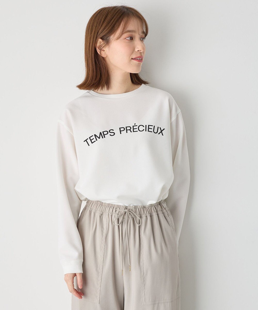 ANY ジョーゼットロゴプリントTシャツ 