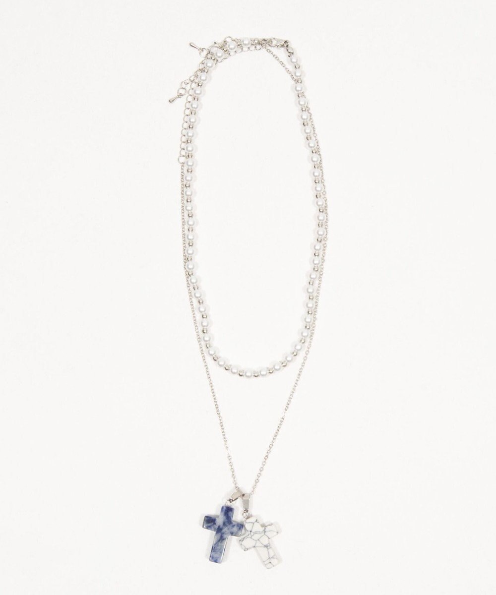 WEGO L2Pクロスパールレイヤードネックレス 