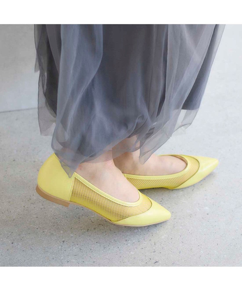 MODE ET JACOMO <carino>【レイン対応】メッシュポインテッドトゥパンプス 