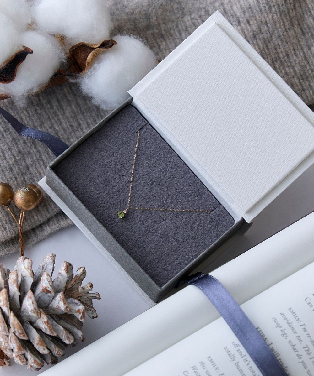 Phoebe 【K10】ジュエルラックネックレス　ペリドット/8月誕生石/天然石/全長:40cm 