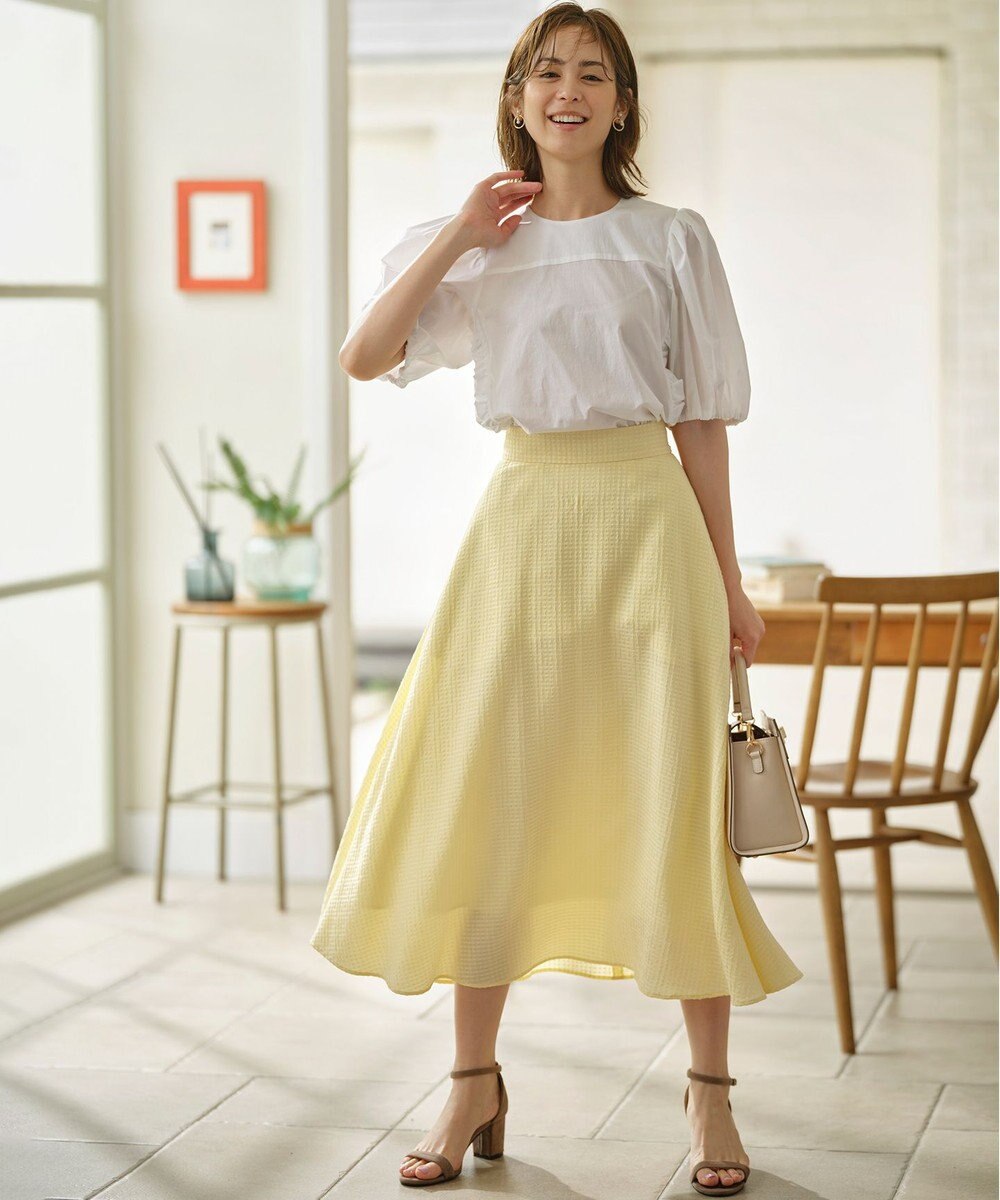 組曲 コットンローン ボリュームスリーブブラウス 