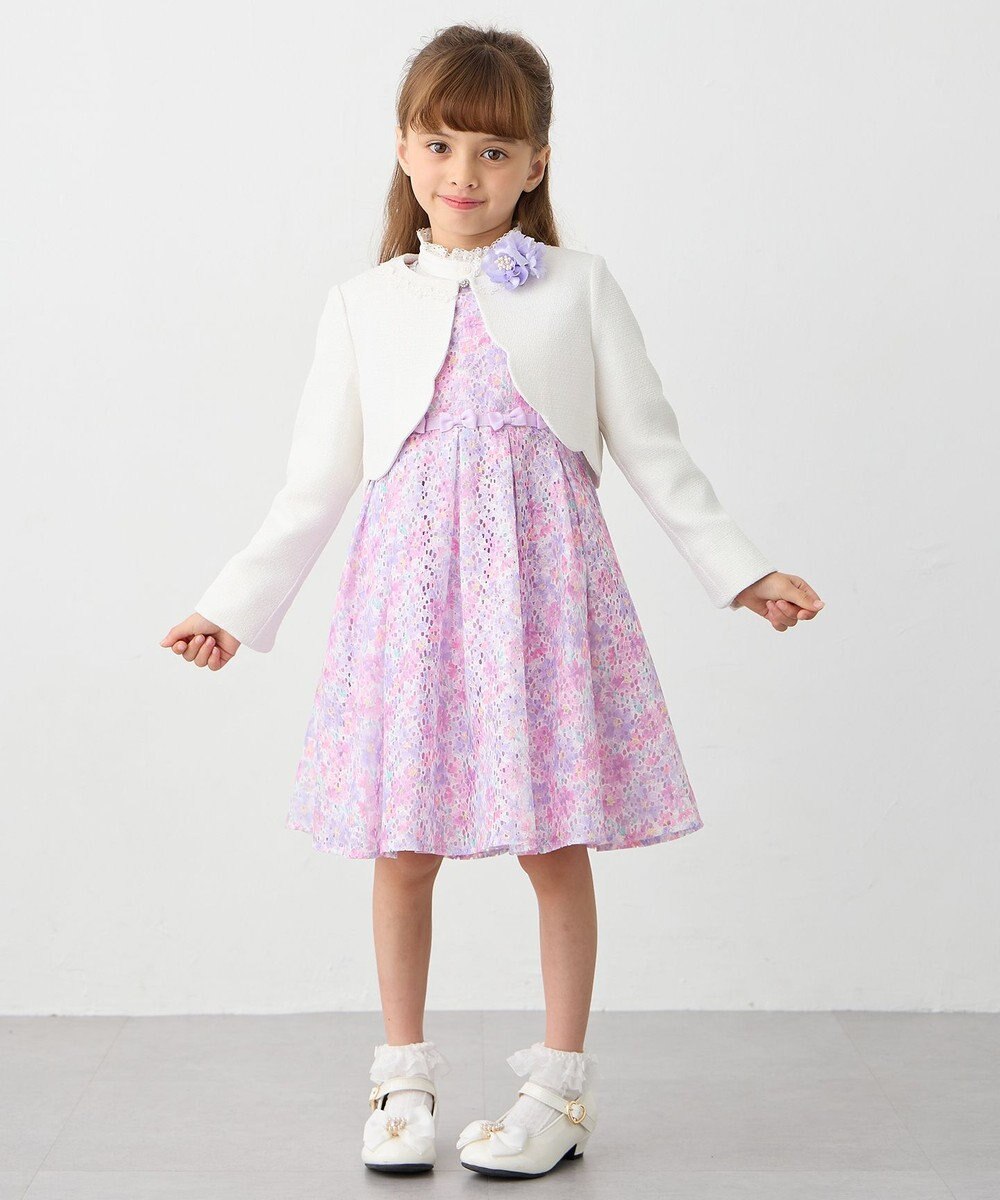 ANY KIDS リボン付きスタンドカラーブラウス 