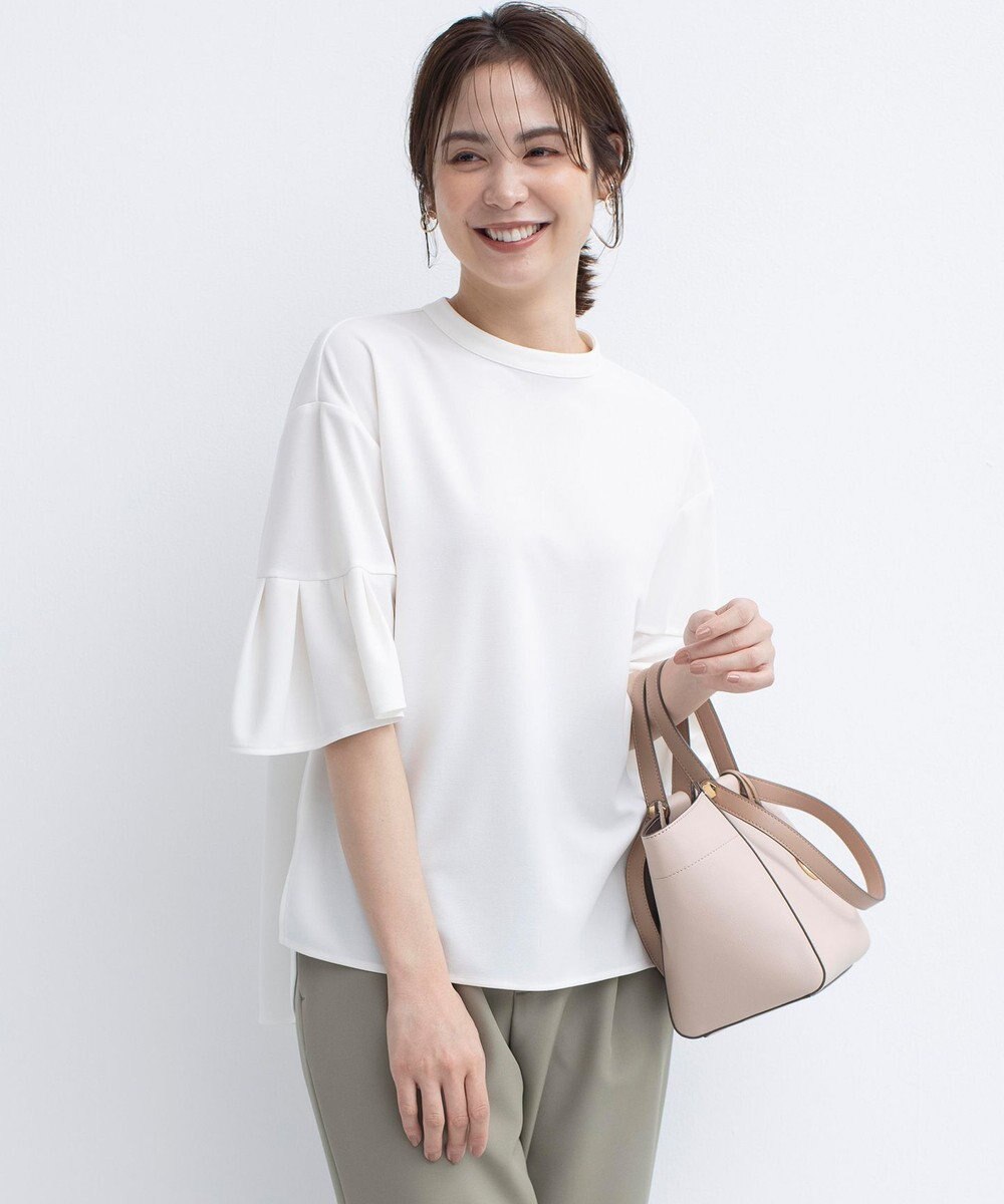 組曲 【UVケア・接触冷感】ライトアムンゼンジャージー袖フレア トップス 