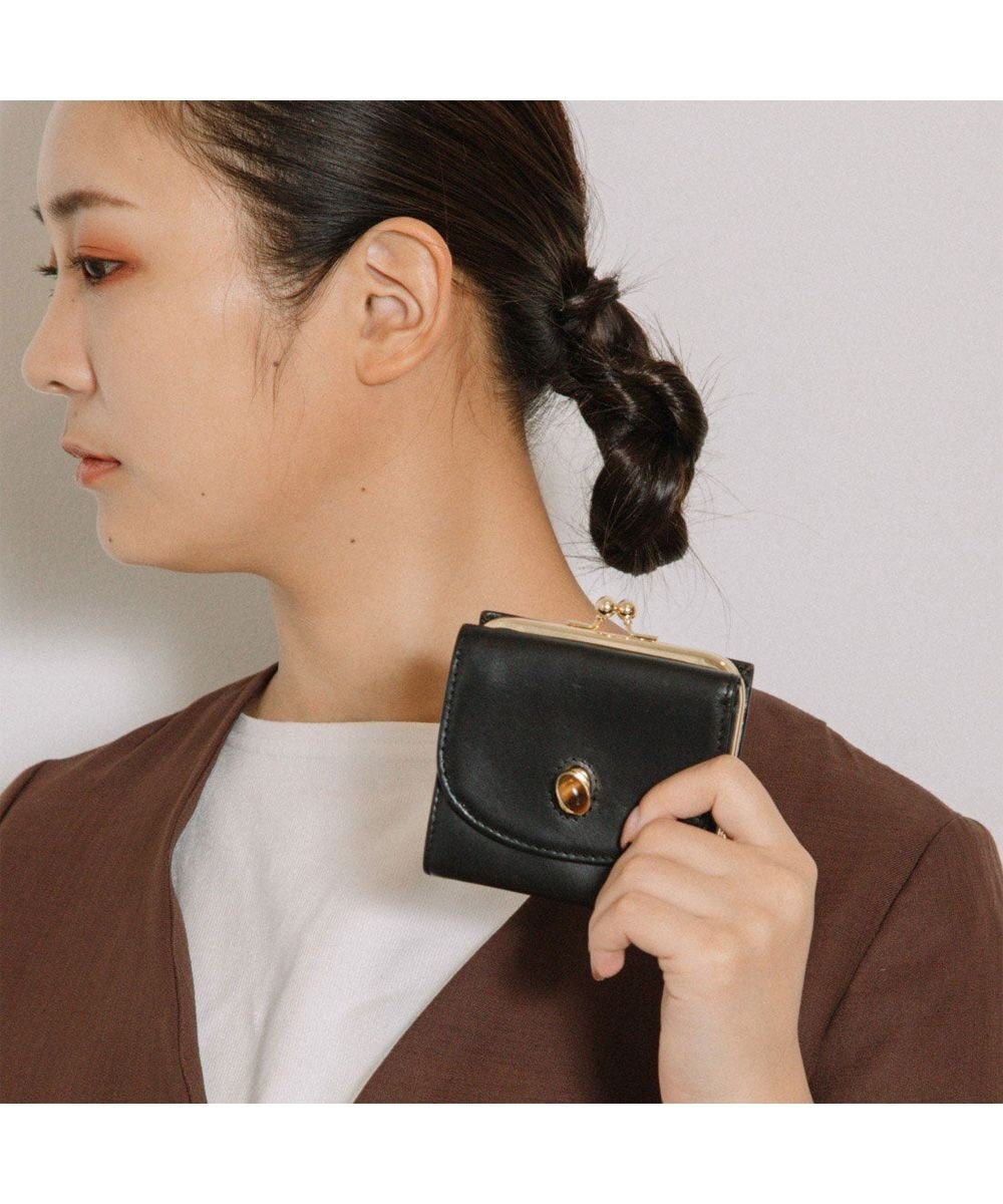 UNBILLION ペルケ perche ジェムストーンヒネリかぶせ三つ折りミニ財布 