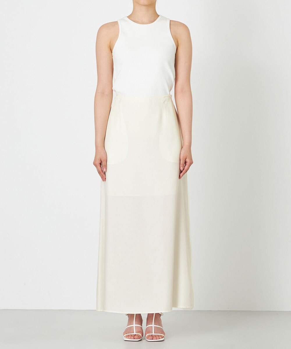 NAVE 【ReNAVE・セットアップ可/洗える/UVケア/接触冷感】フィブリルシャンブレー Aラインスカート 