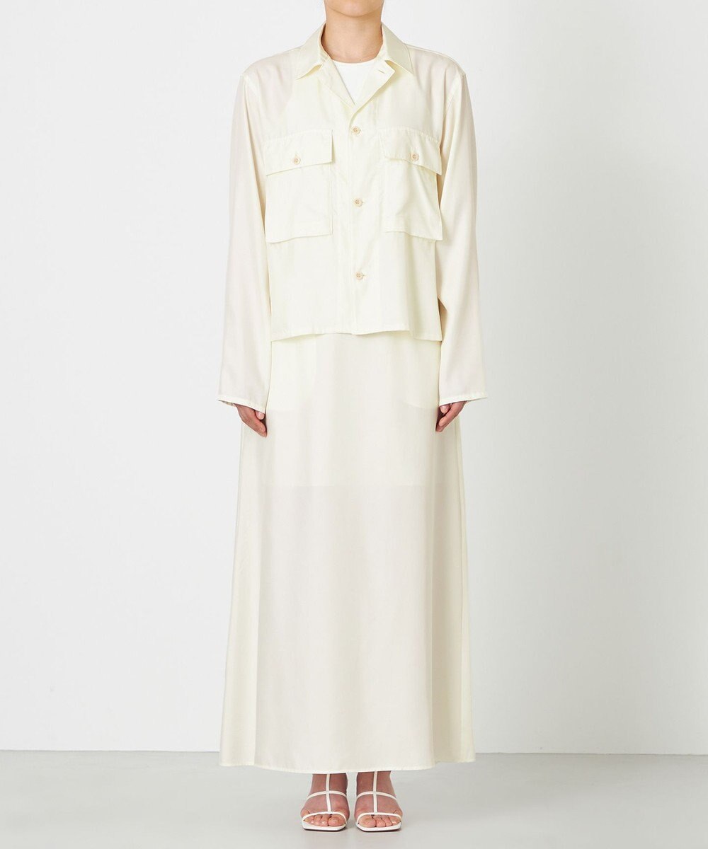 NAVE 【ReNAVE・セットアップ可/洗える/UVケア/接触冷感】フィブリルシャンブレー Aラインスカート 