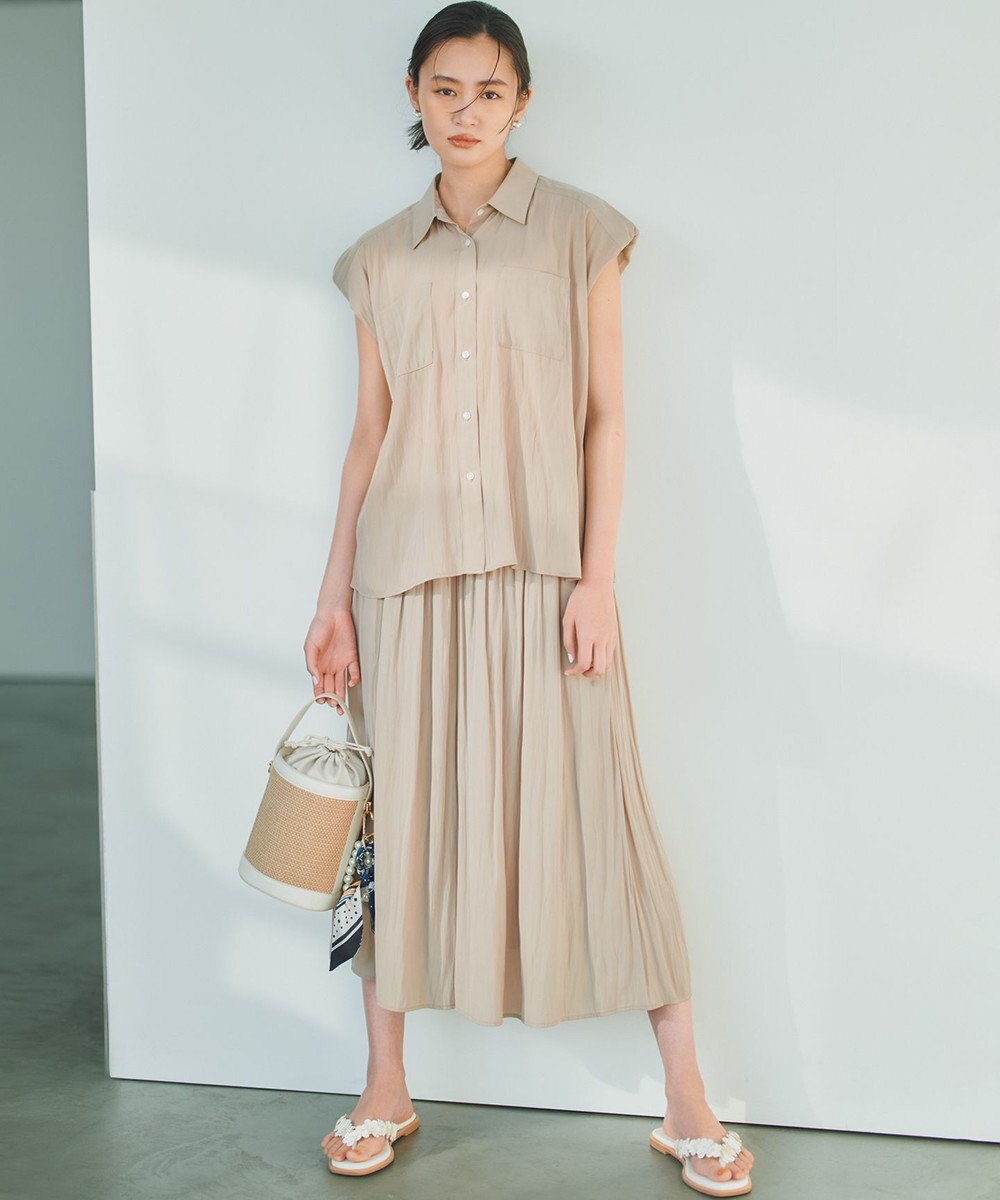 組曲 ギャザーライトデシン パンツ 