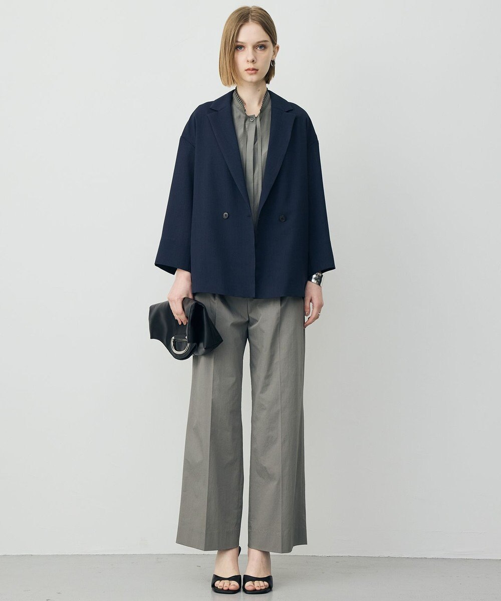 ICB L ドライアセテートスラブ 8分袖ジャケット 