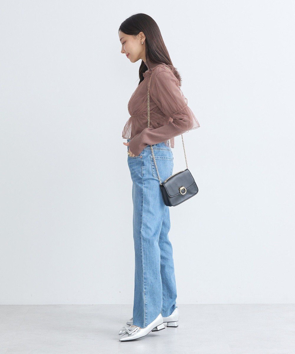 earth music&ecology ＳＥＴ２点リブニットインナー＋チュールプルオーバー 