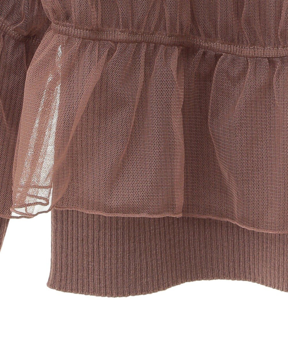 earth music&ecology ＳＥＴ２点リブニットインナー＋チュールプルオーバー 