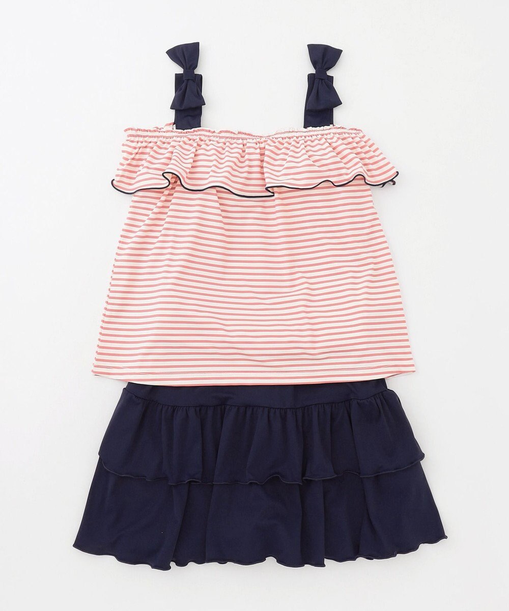 組曲 KIDS 【UVカット】【SS-Lサイズ】マリンストライプ スイムウェア(セパレート) 