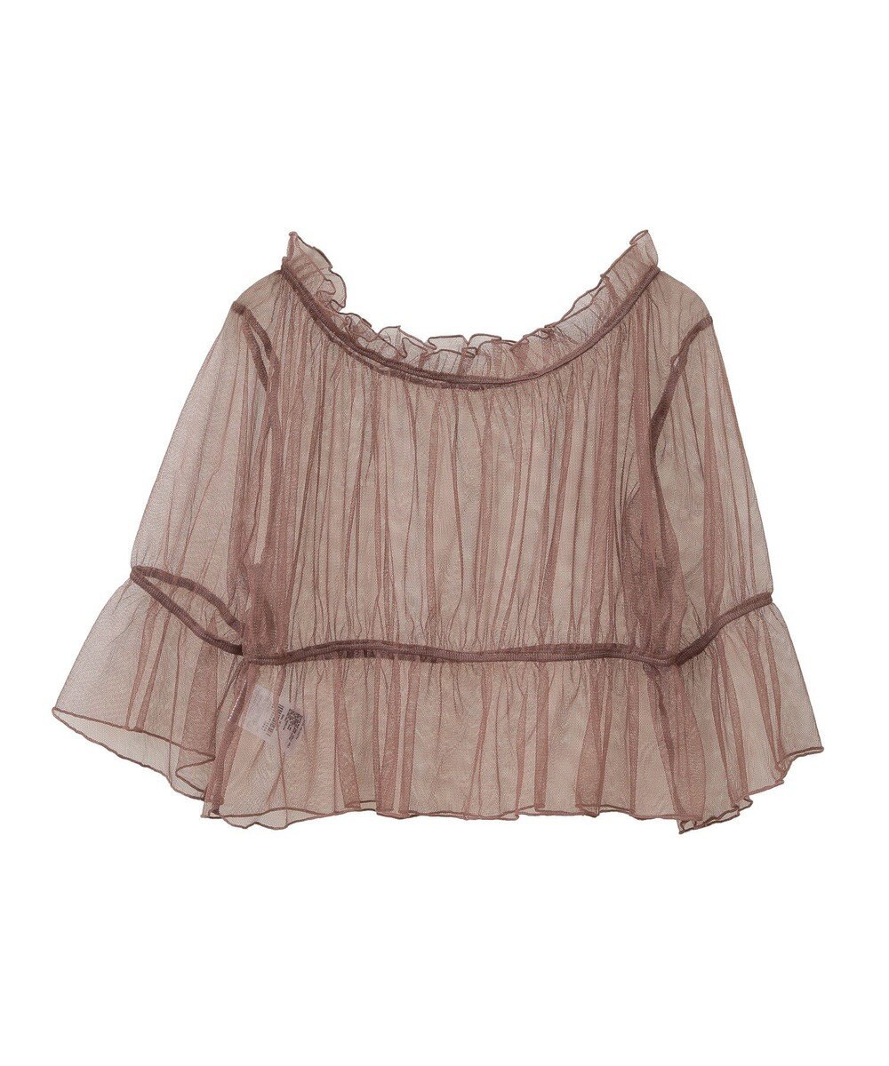 earth music&ecology ＳＥＴ２点リブニットインナー＋チュールプルオーバー 