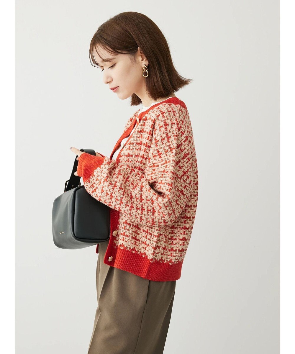 Green Parks ・ｆｕｒｒｙ　ｒａｔｅ　ツィードラメニットカーディガン 