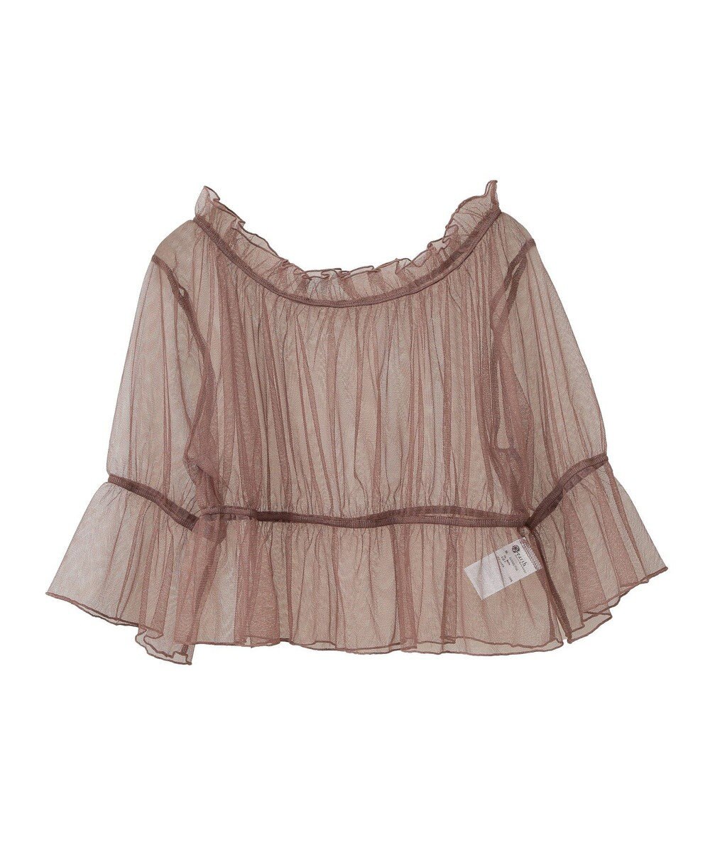 earth music&ecology ＳＥＴ２点リブニットインナー＋チュールプルオーバー 