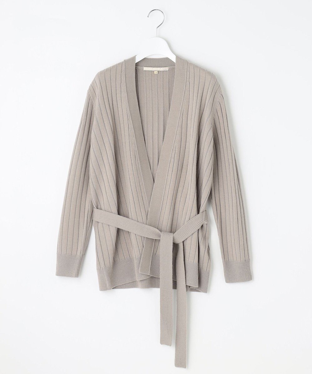 自由区 【洗える】ウールミックス ミドル丈カーディガン 