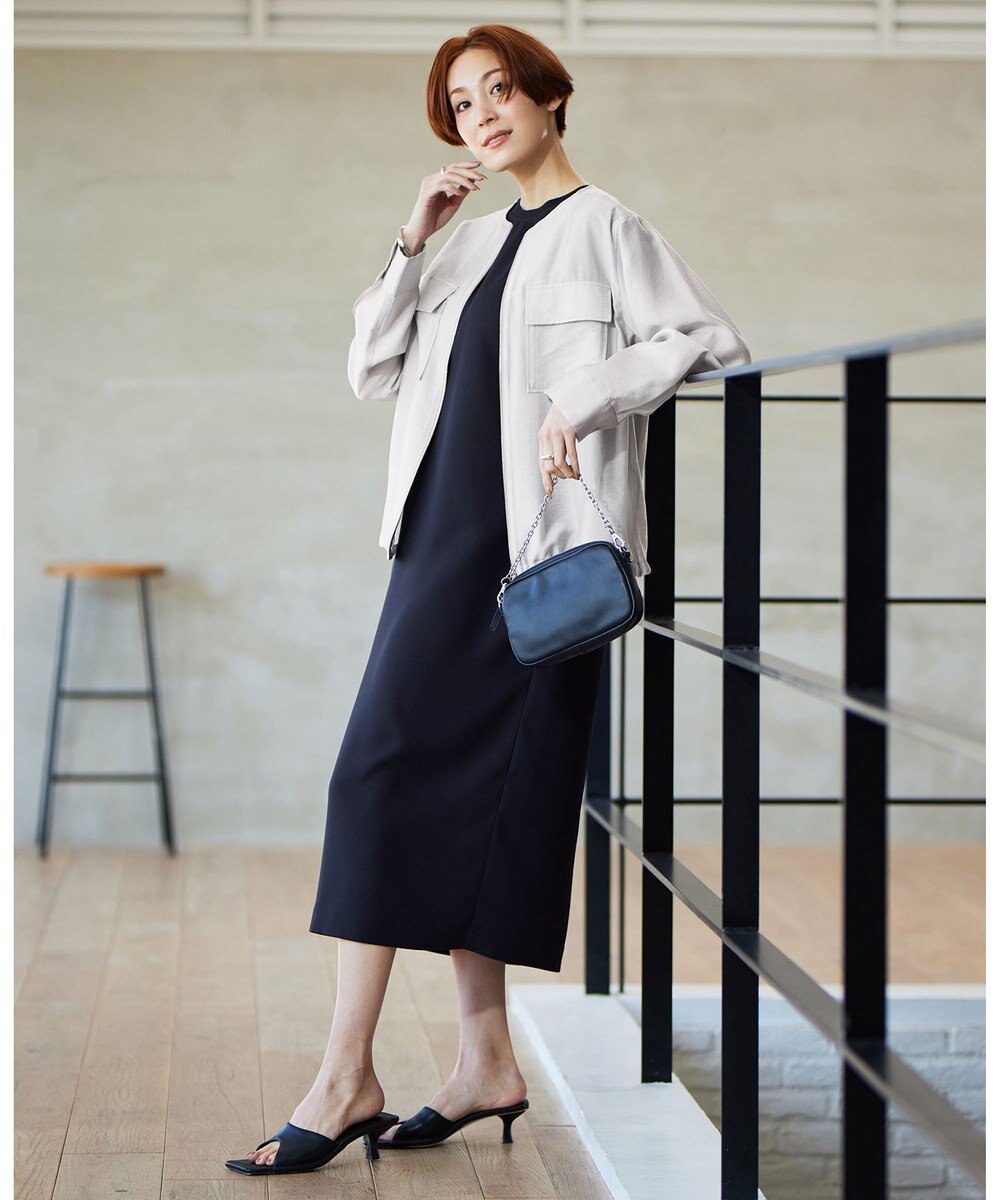 ICB リヨセルナイロンワッシャー ノーカラーブルゾン 