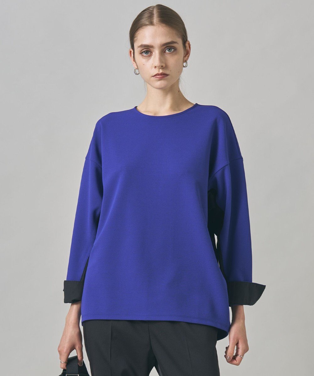 ICB 【洗える】ジョーゼットジャージー 異素材コンビプルオーバー 