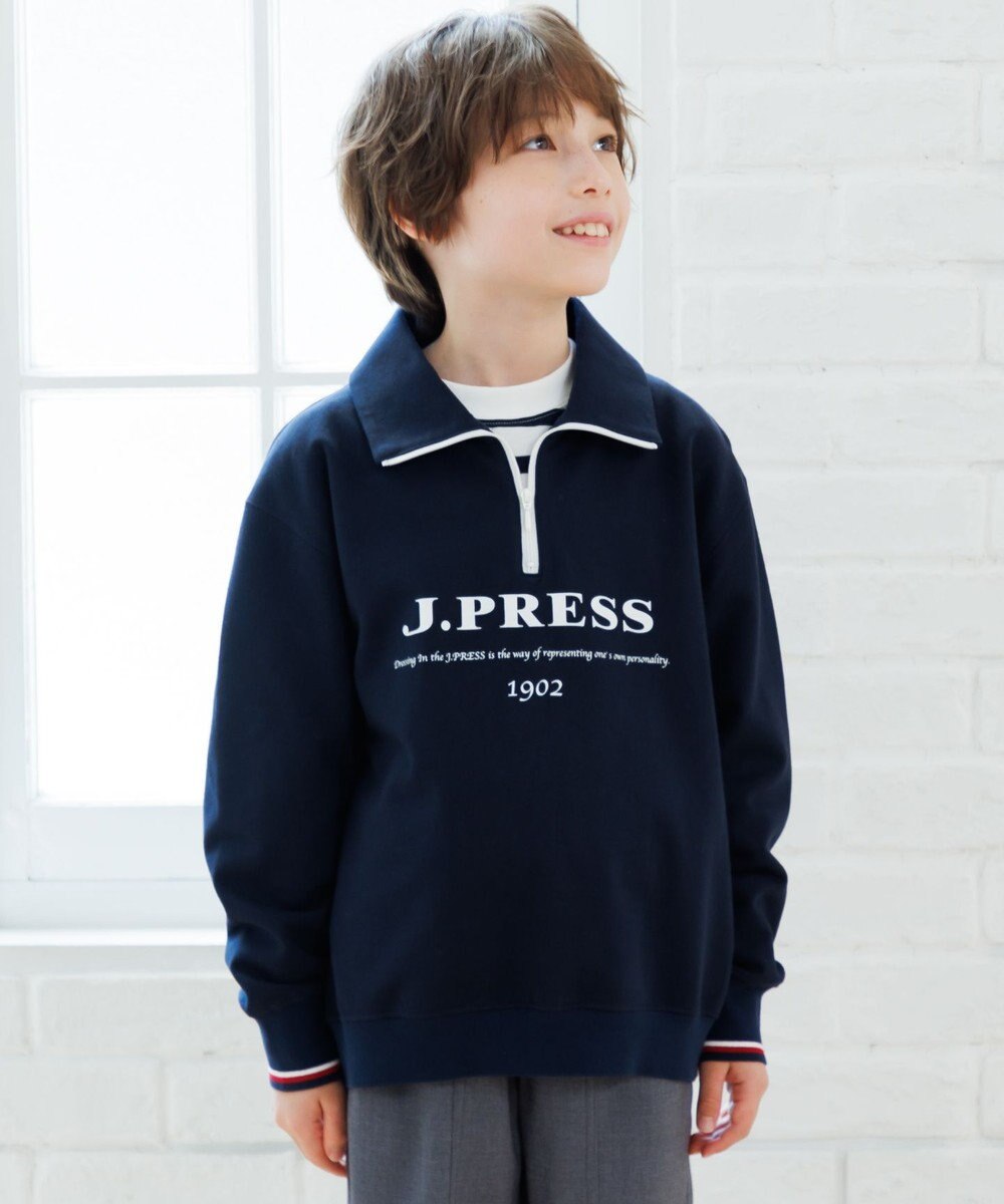 J.PRESS KIDS 【140-170cm】ミニ裏毛 ハーフジップ トレーナー 