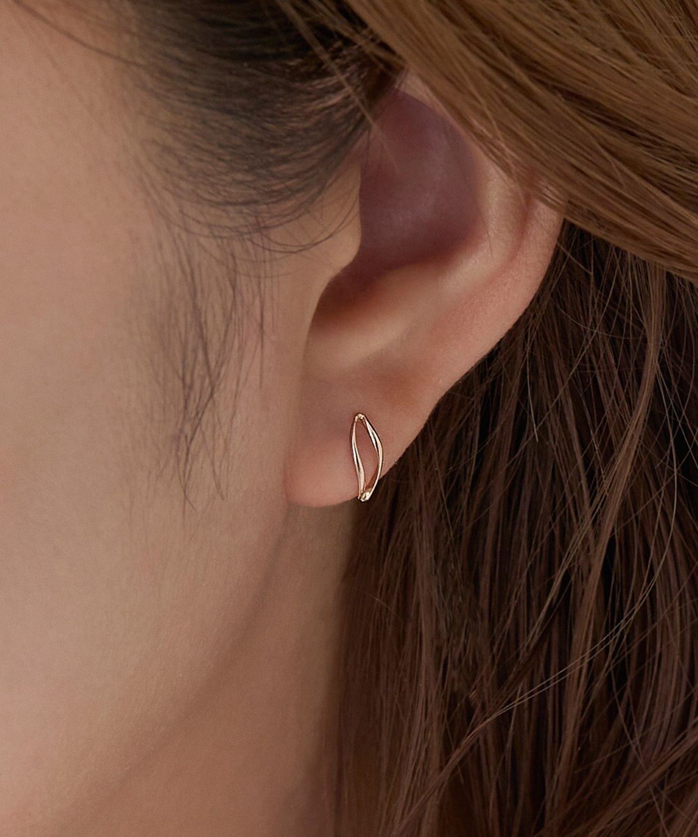 Phoebe 【 K10 】エンフォルドリーフイヤリング　ローズゴールド 