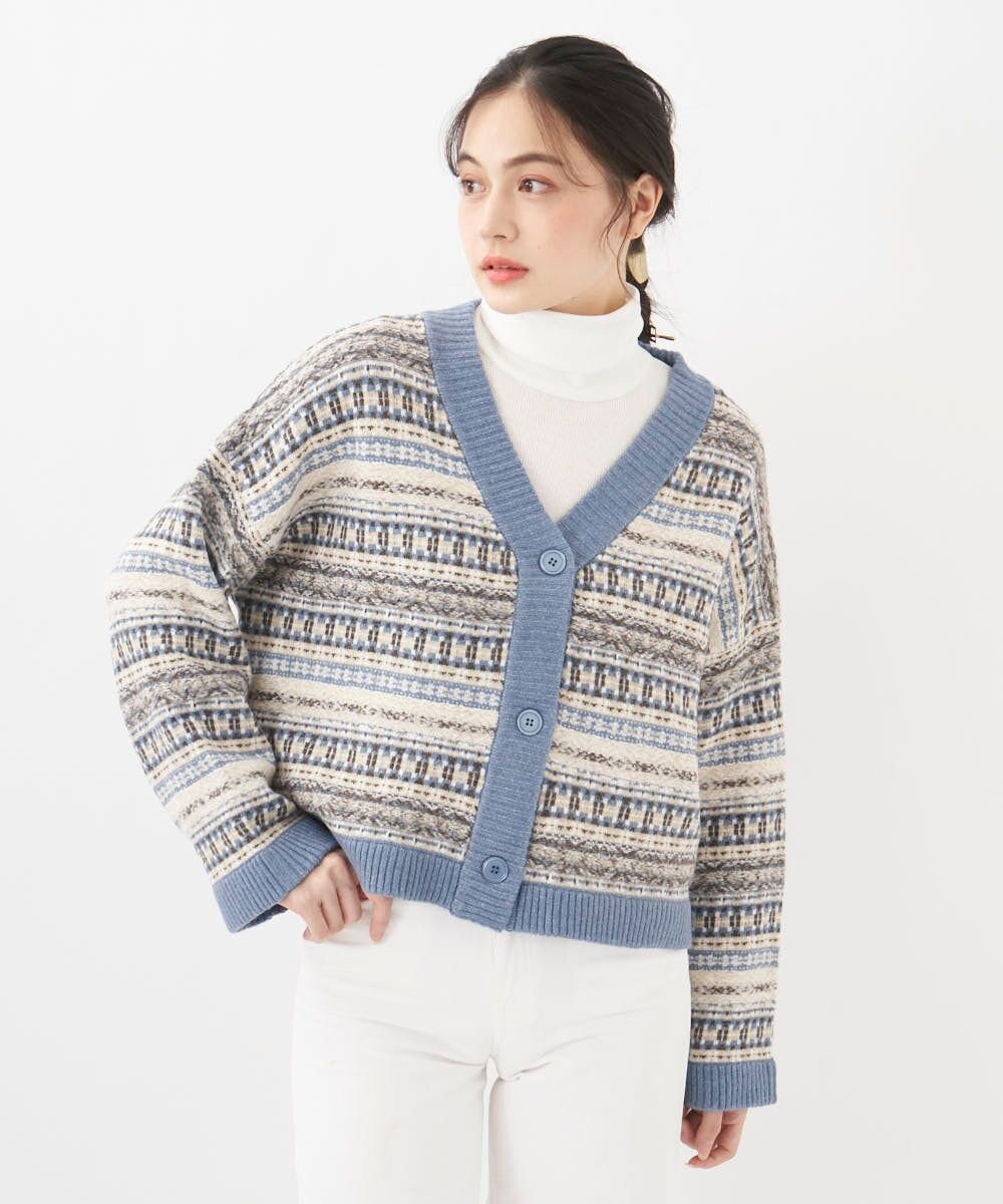 OP／FILA 【OP】ジャガードニットカーディガン 