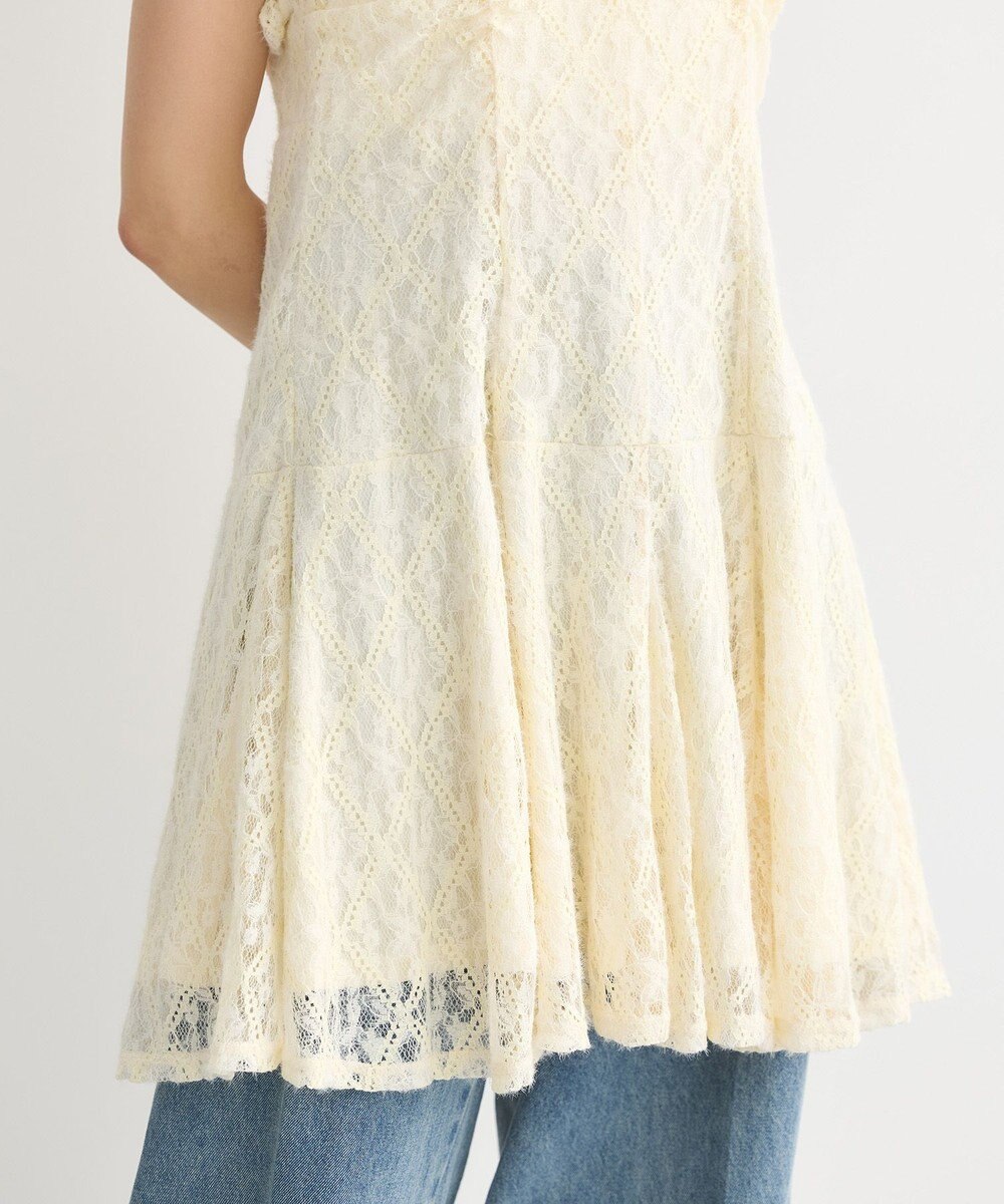 earth music&ecology フロントギャザー起毛レースミニワンピース 