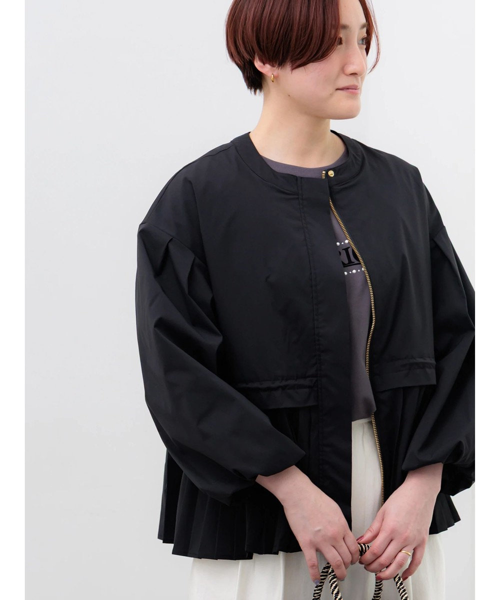 Te chichi 袖バルーンペプラムプリーツブルゾン 