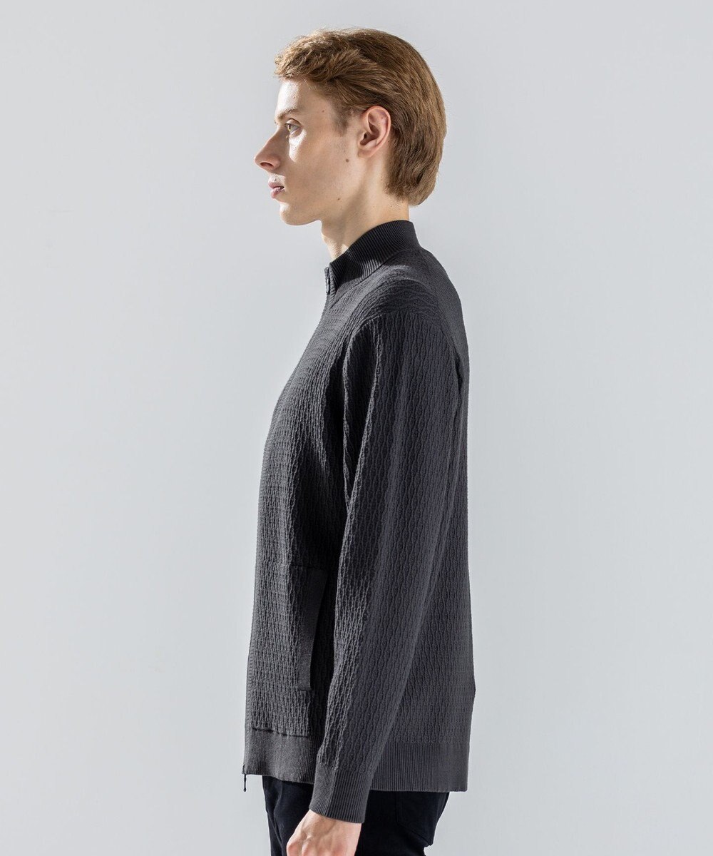 JOSEPH HOMME 【新柄】 ヴィスコースリンクス　ハイネックジップアップカーディガン 