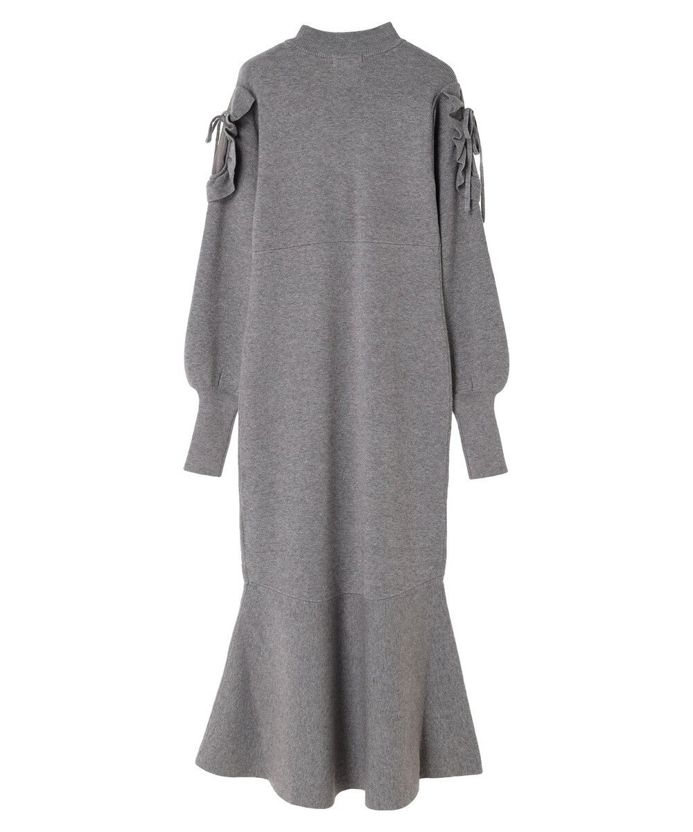 earth music&ecology 袖シアーフリルニットワンピース 