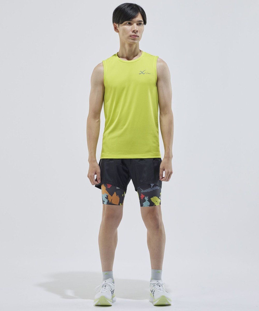 CW-X 【MEN】 CW-X トップス 【薄軽ランニングシャツ】 ノースリーブ タンクトップ Ｕネック 吸汗速乾性(本体) メンズ DLO150 /ワコール 