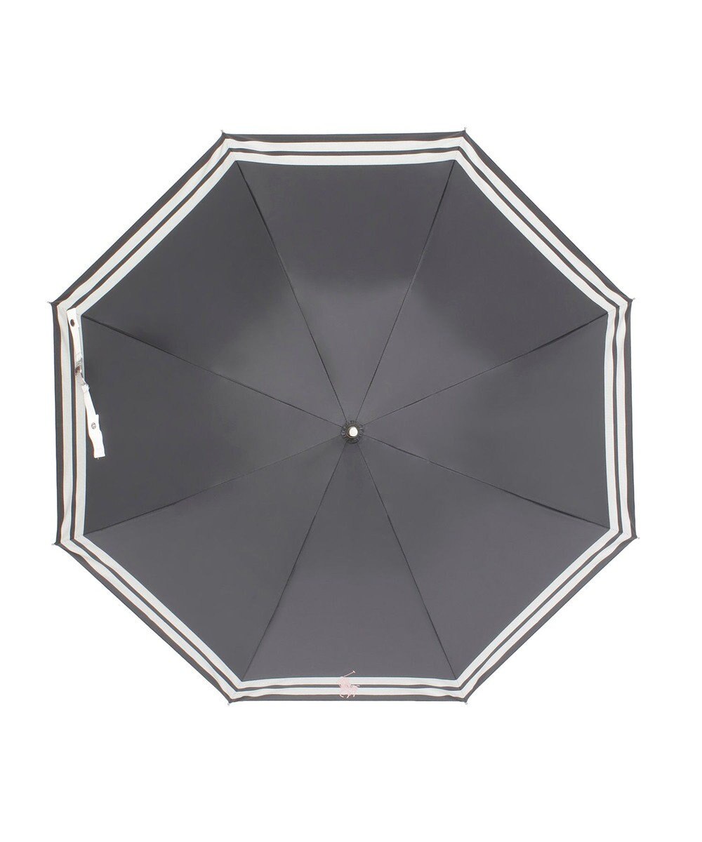 MOONBAT POLO RALPH LAUREN（ポロ ラルフローレン）晴雨兼用日傘 ボーダー ポロポニー 長傘 遮光率100％ 遮熱 UV 