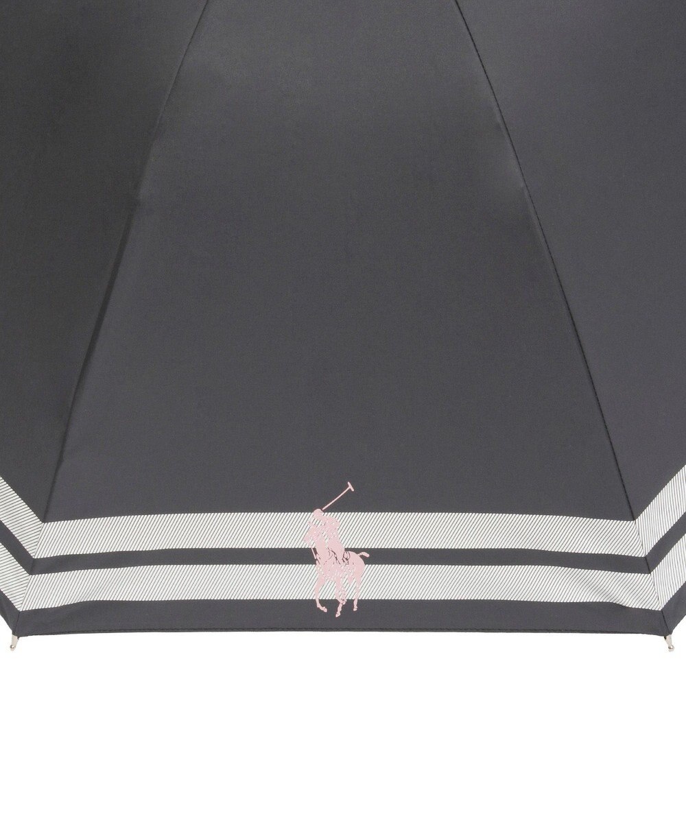 MOONBAT POLO RALPH LAUREN（ポロ ラルフローレン）晴雨兼用日傘 ボーダー ポロポニー 長傘 遮光率100％ 遮熱 UV 